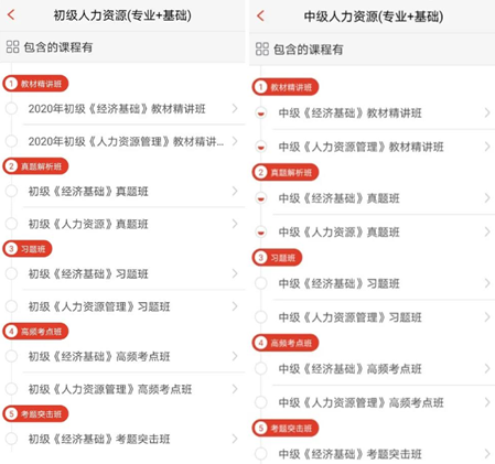 2021年人力資源經(jīng)濟(jì)師（初、中級）網(wǎng)課面授班